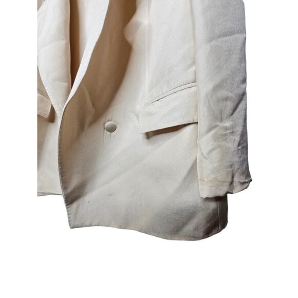 Stella McCartney Beige Blazer Jacket Women’s 36 Small 100% Silk Italy Spot Flaws - Picture 11 of 16